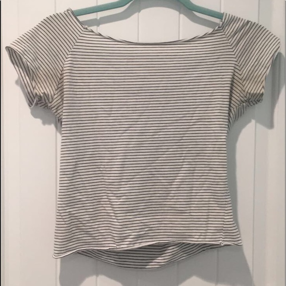 Brandy Melville Stripe Off the Shoulder T- shirt